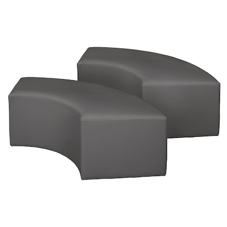 Regency Ottomans, 58 W, 19 H, Vinyl, Grey N6265GY2PK